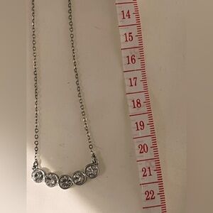 Lia Sophia Silver Necklace with Crystal Accents